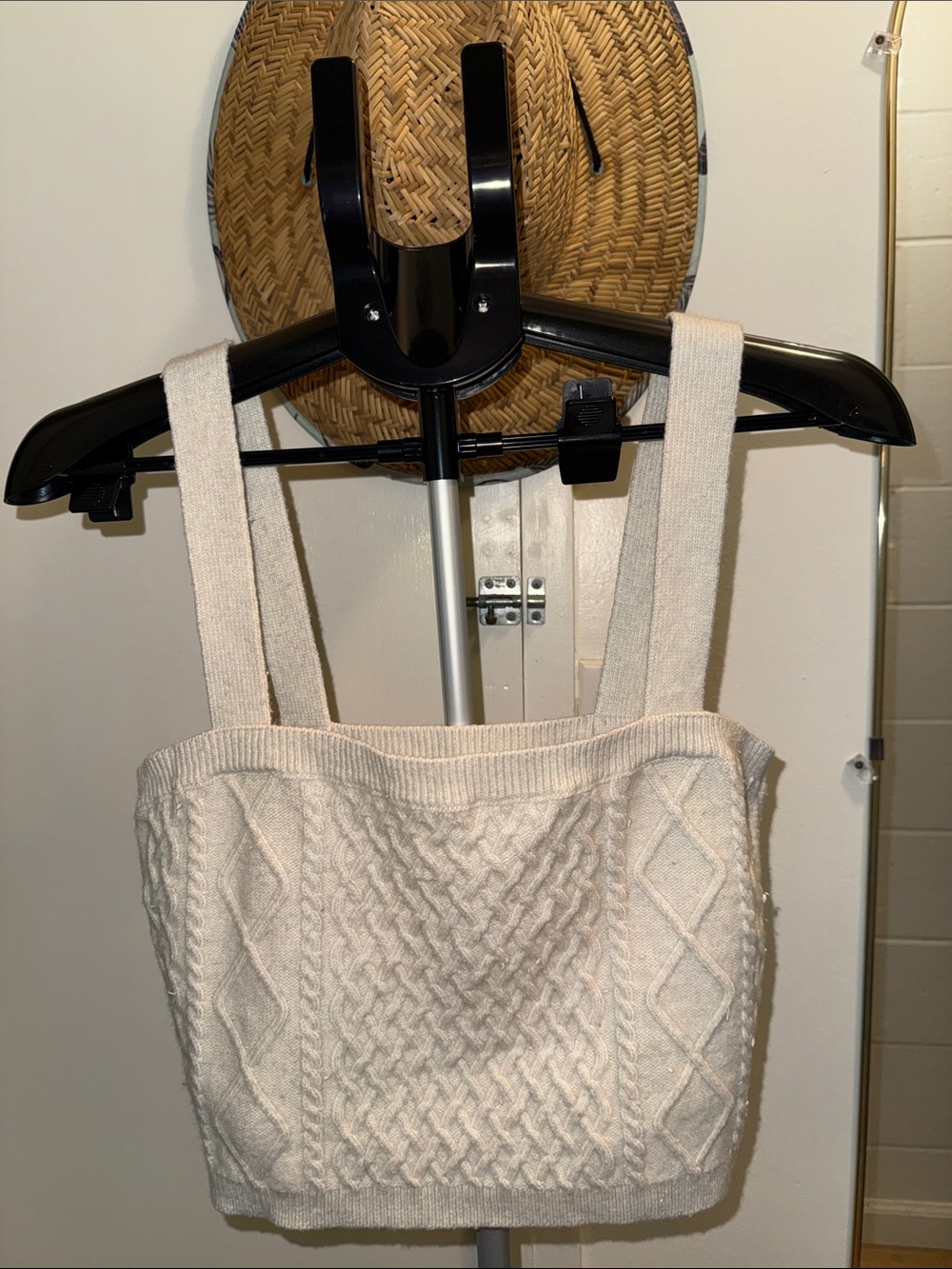 H&M Cream Cable Knit Crop Top